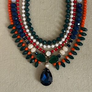 House of Moda Elegant Statement Multicolour Beaded Necklace